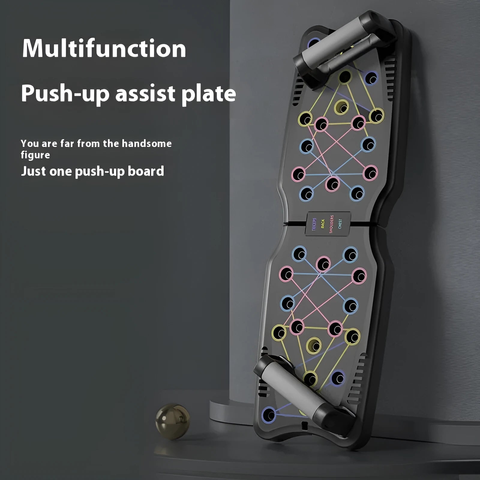 ABS plastic push up support plate fitness equipment on a floor, colour options available.