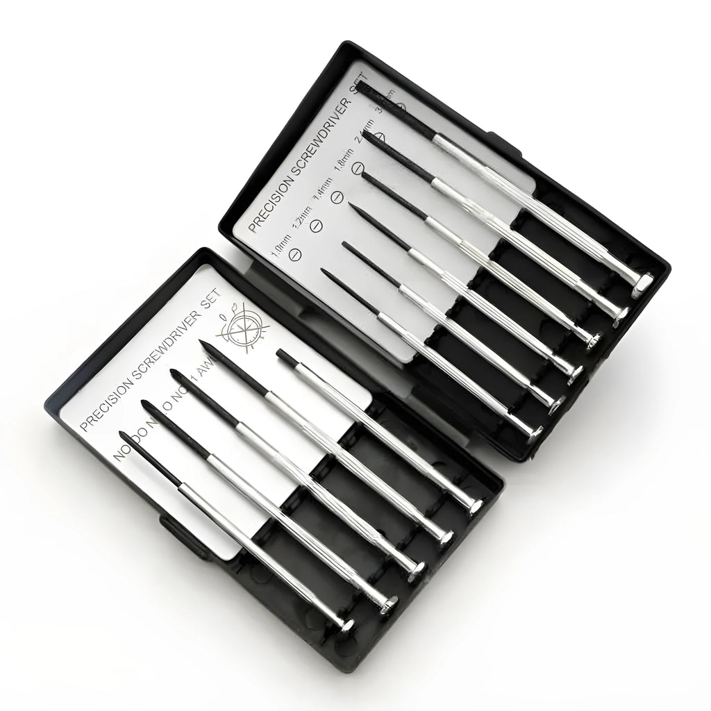 TH-6177 11-piece clock screw toolkit with various screwdriver heads for electronics and household use
