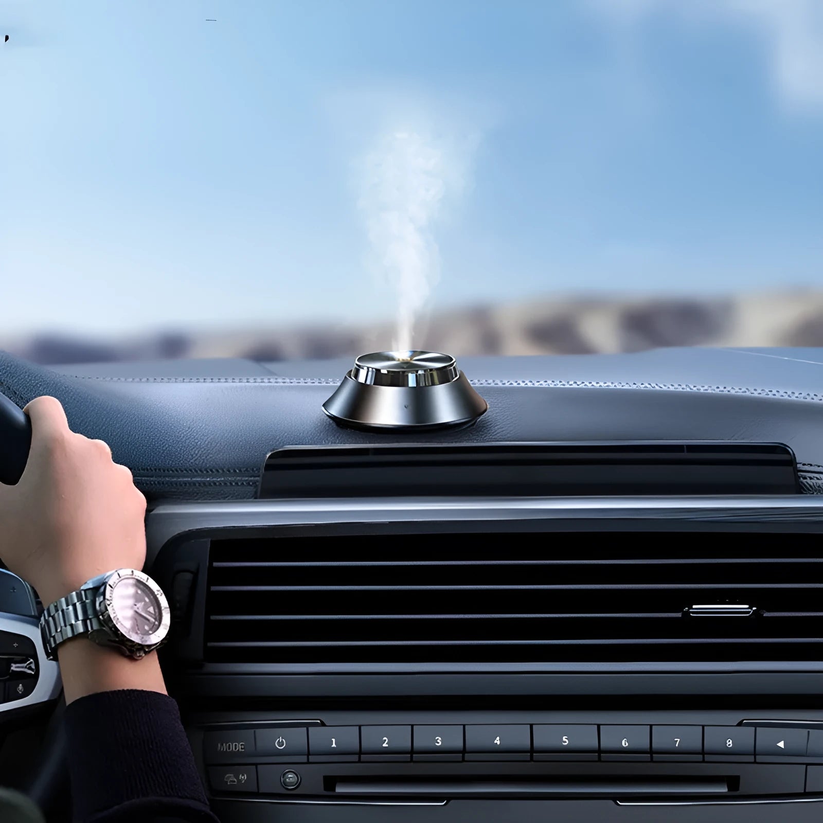 Black butterfly-shaped car aromatherapy diffuser with USB cable and 50ml essential oil bottle