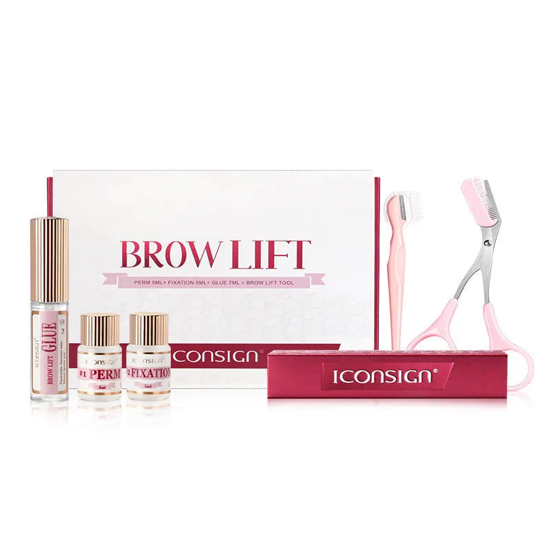 Pink eyebrow quick ironing style suit in an eyebrow perm set for scalding and keratosis