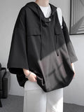 Men's hooded short sleeve t-shirt in loose fit polyester available in multiple colours