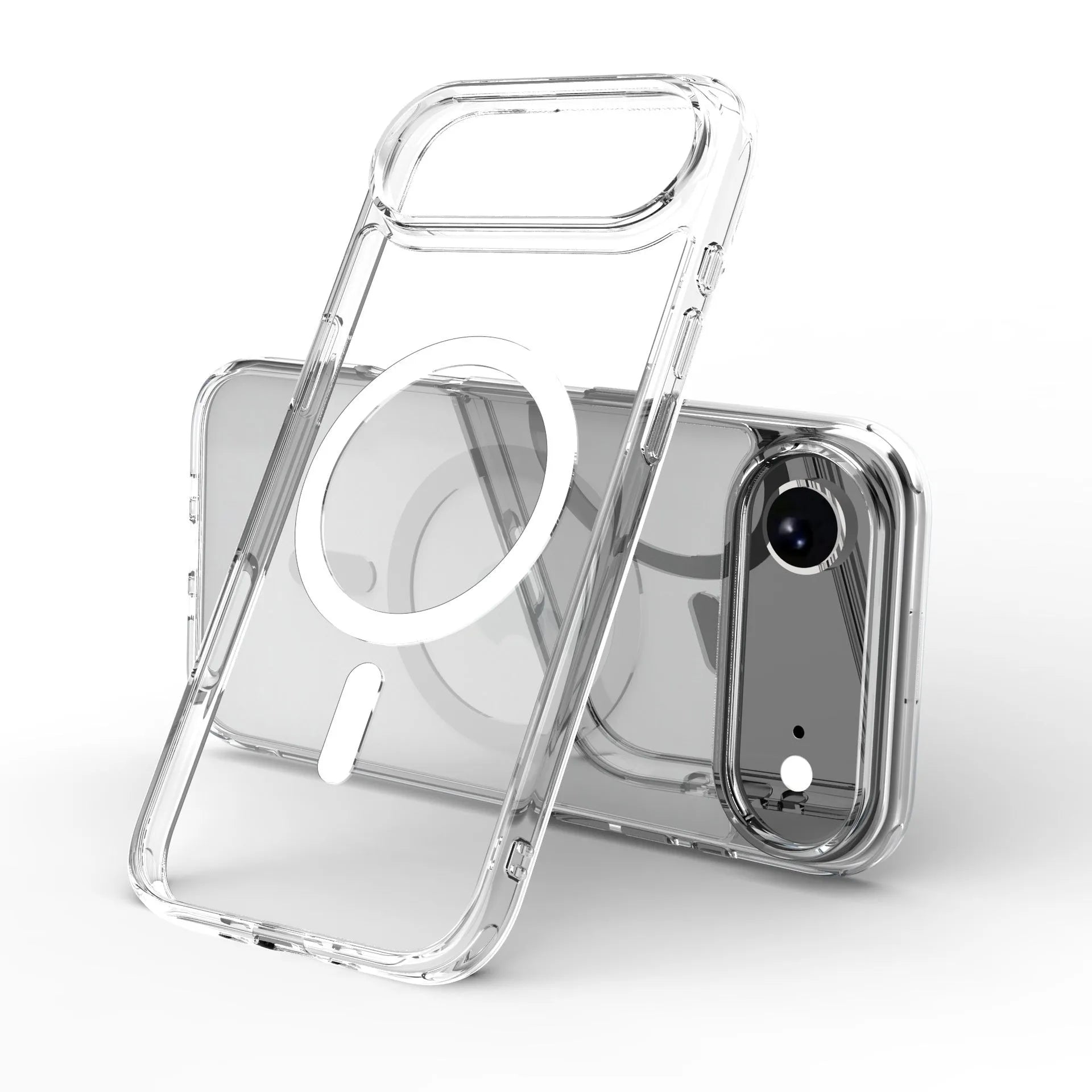Transparent magnetic shockproof phone case for iPhone 17, 17 Pro, 17 Pro Max, and 17 Air models