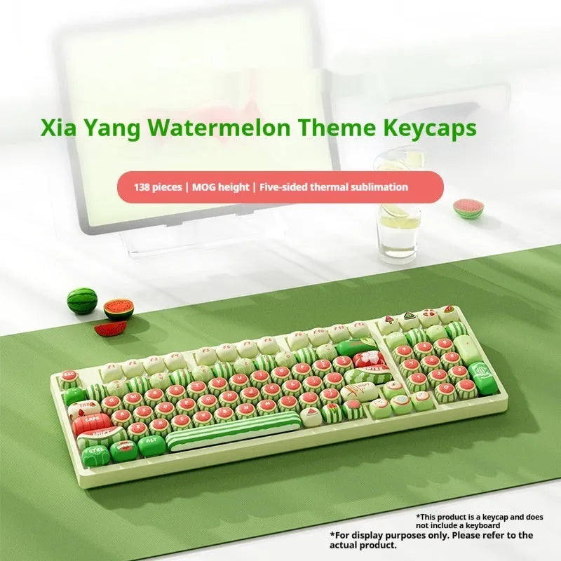 Watermelon theme mechanical keyboard key caps with five-sided sublimation printing on PBT plastic