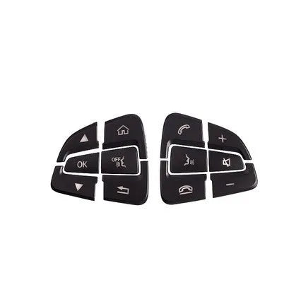 Set of ABS plastic steering wheel button stickers for Mercedes models