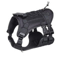 Dog tactical chest and back harness in Oxford cloth with chain ring and rope attachments