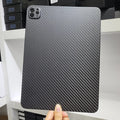 Hard carbon fibre protective case for iPad Pro 11 inch showing plaid pattern and one of three available finishes.
