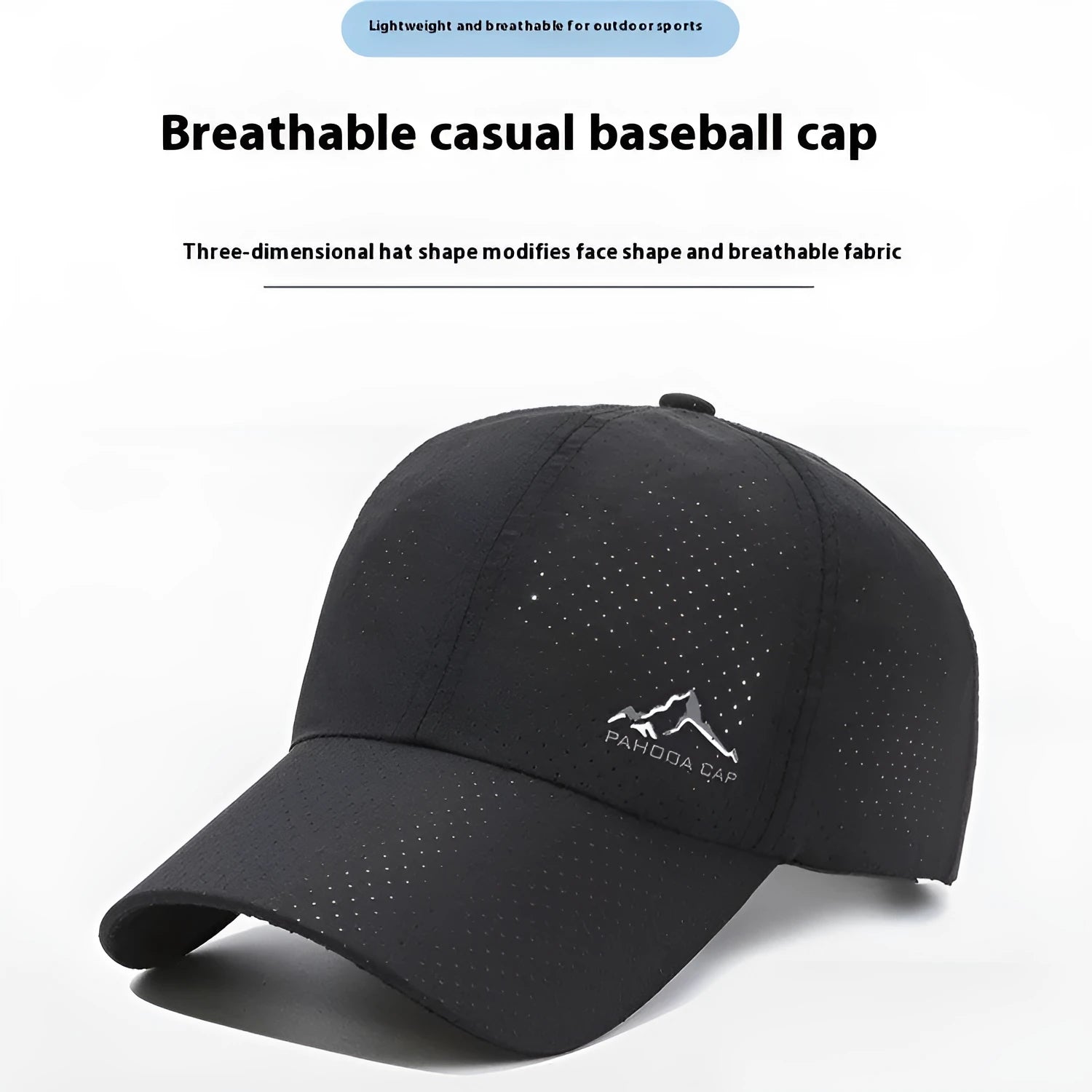 Korean-style adjustable baseball cap in polyester fabric with dome crown design