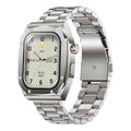 Steel case double strap sports watch in black with Bluetooth calling and NFC functions