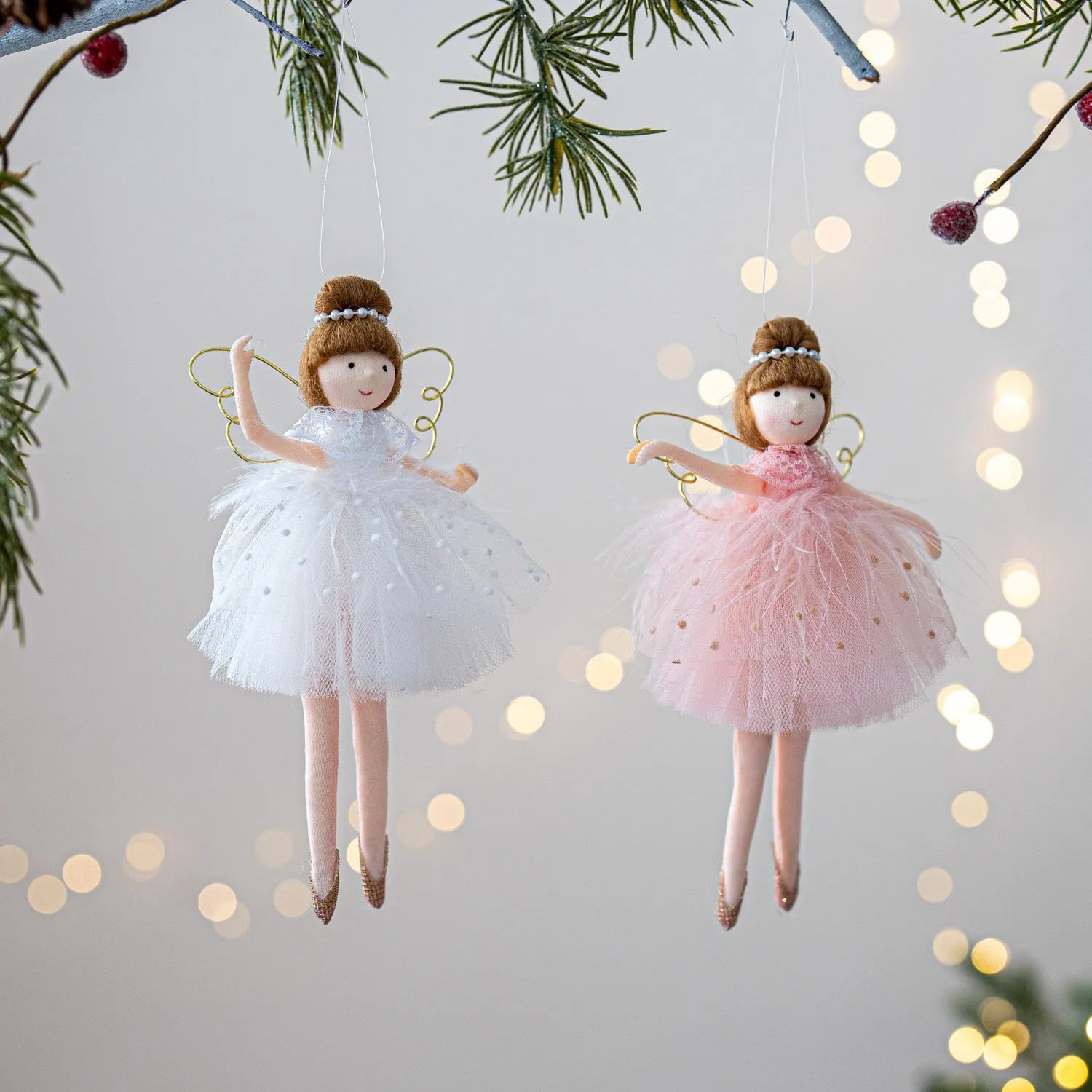 Pink or white cloth plush ballet girl angel doll pendant toy with modern simplicity style