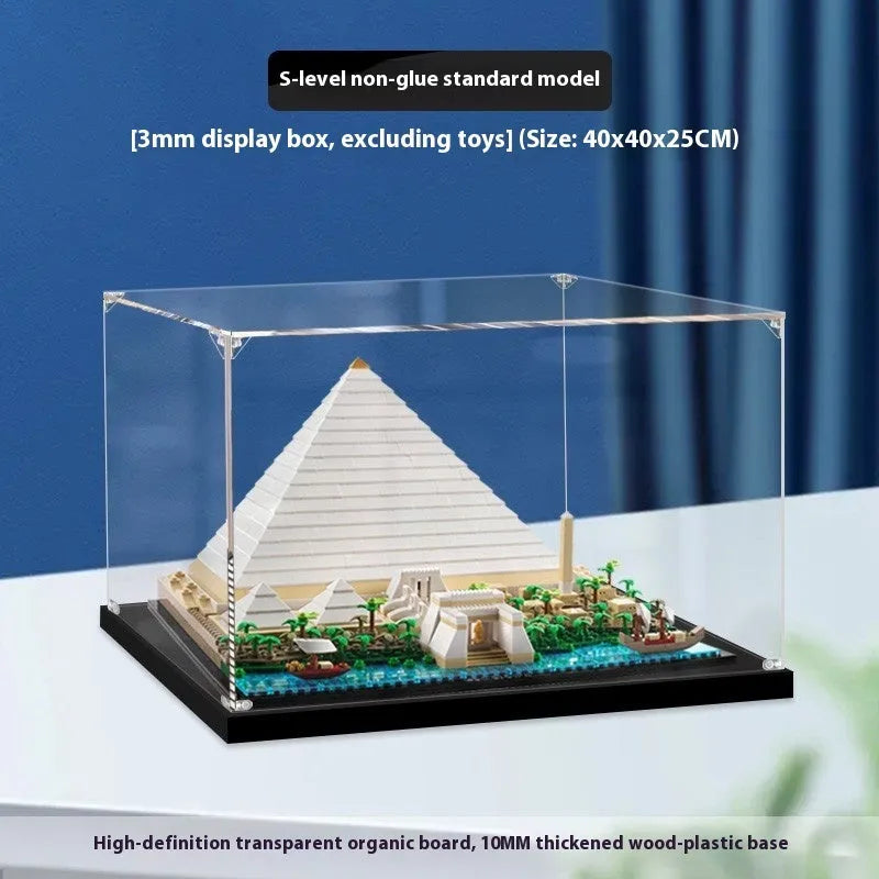 Egypt Khufgiza Great Pyramid acrylic display box 18L transparent stackable dustproof storage