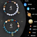 Natural stone beaded zodiac bracelets showing two pieces from the twelve-style astrology set