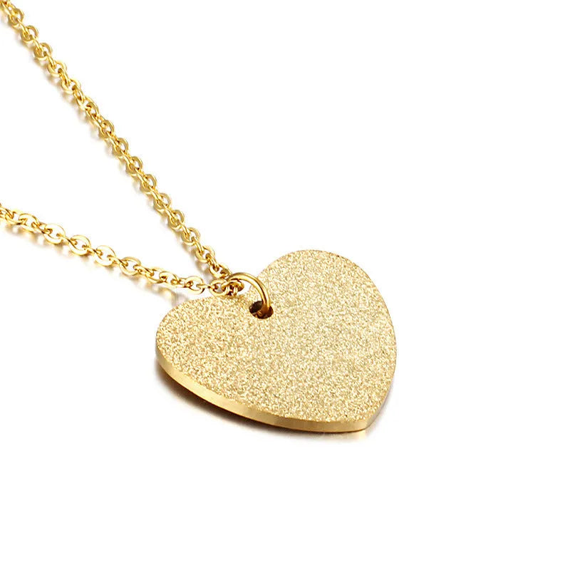 Geometric heart-shaped titanium steel necklace pendant in colour KN25736-Z.