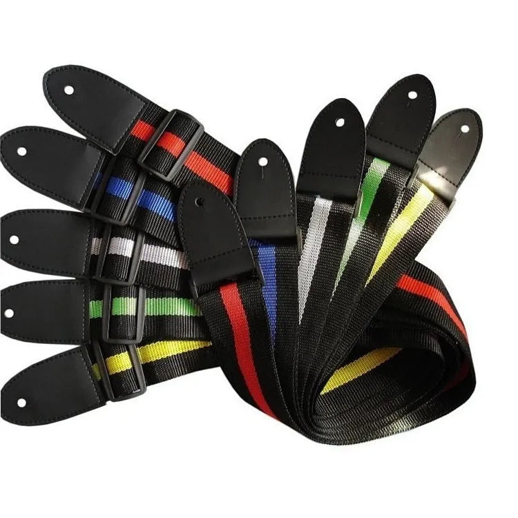 Woven universal instrument strap for guitar, bass, and ukulele in multiple colours