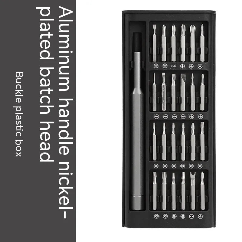 24-in-1 precision magnetic screwdriver set with multiple bits and aluminium handle.