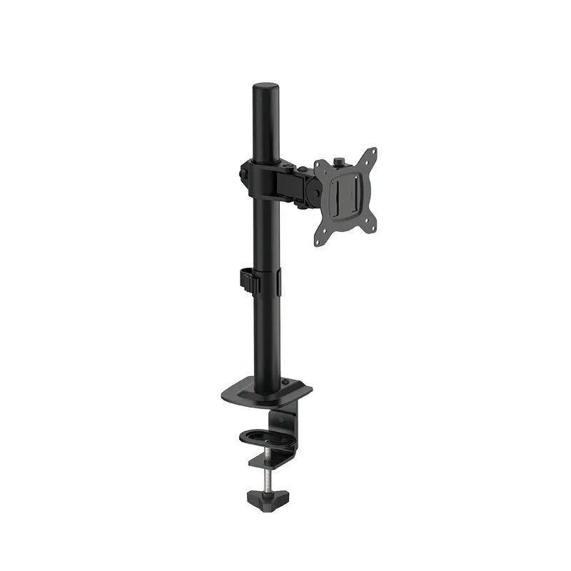Silver SPCC steel lifting rotating computer monitor bracket arm holding a generic screen