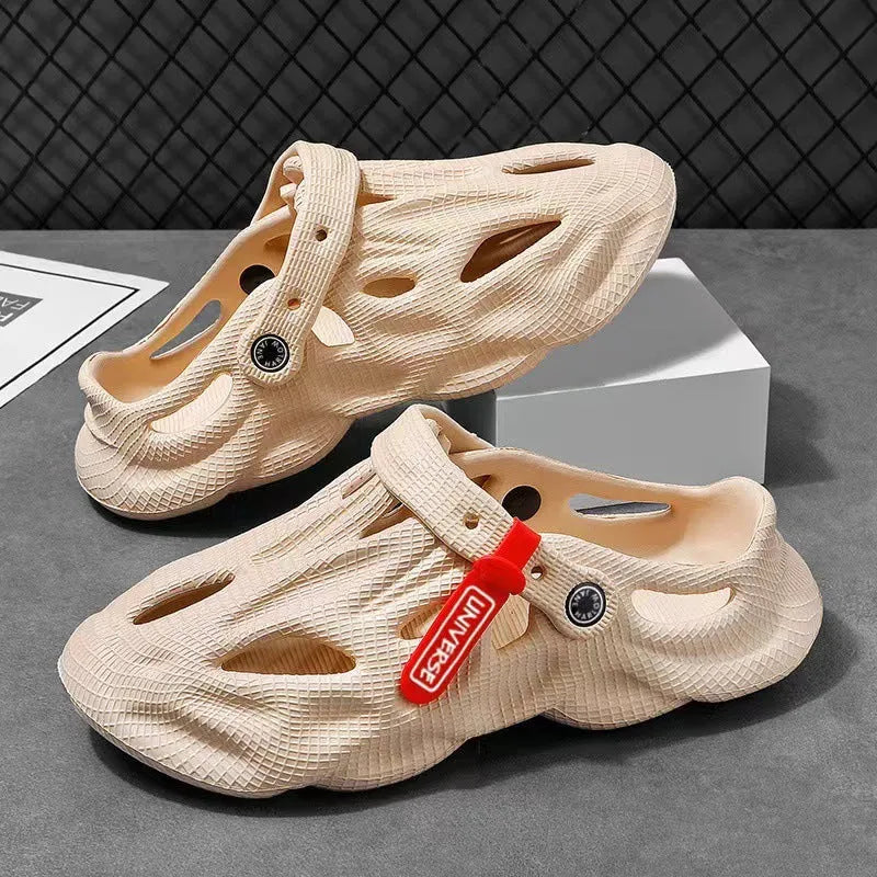 Coconut slippers closed toe beach shoes in grey colour EVA foam construction