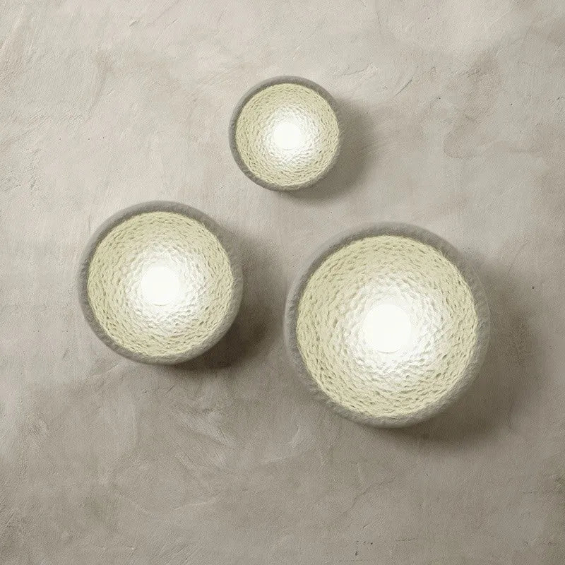 Japanese minimalist wall lamp with resin shade in 20cm, 26cm, or 32cm diameter