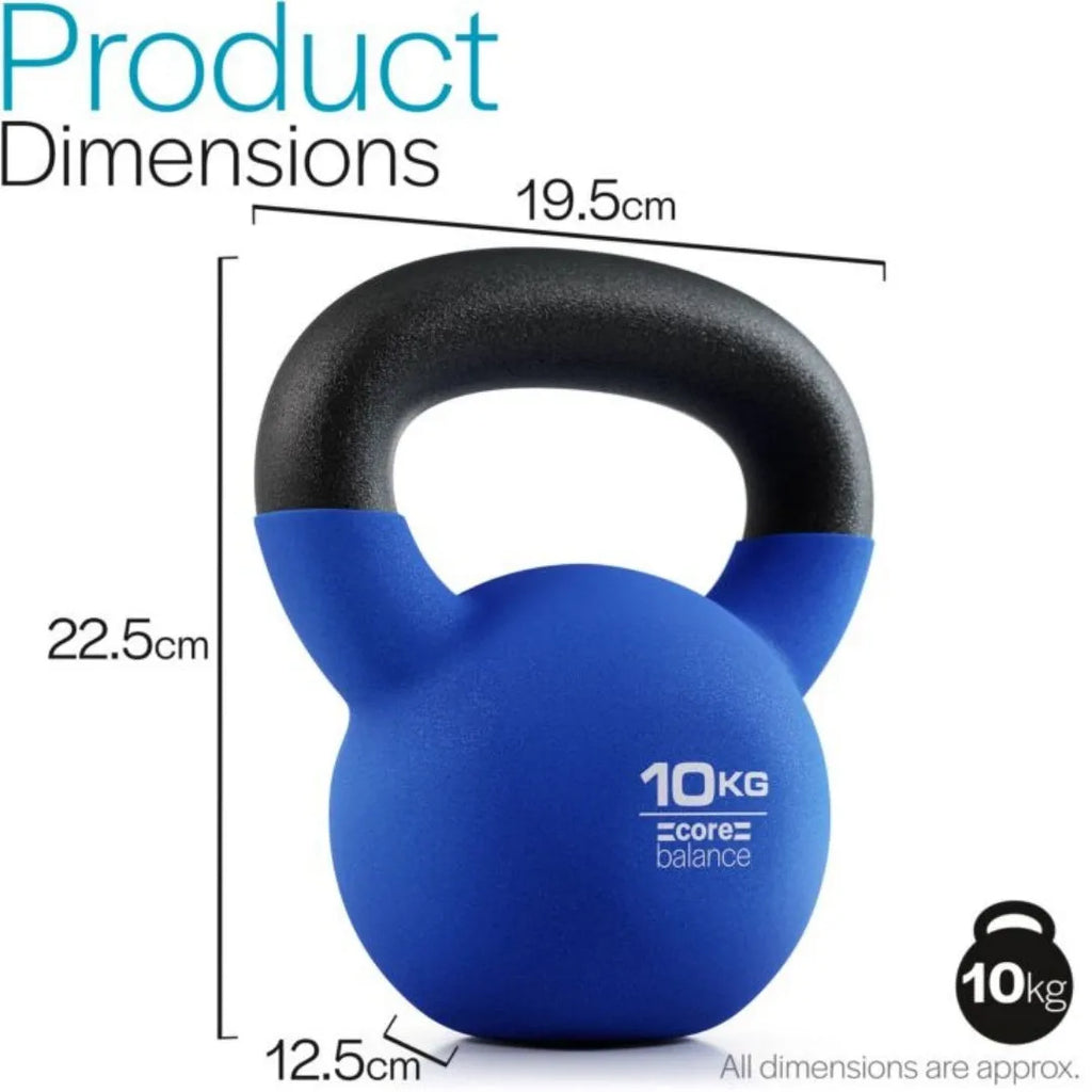 Blue cast iron teapot-shaped dumbbell on a solid background, showing 10kg weight.