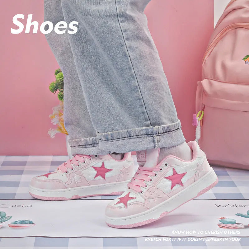 Casual denim skateboard shoes in black, green, or pink with a flat rubber sole and lace-up front.