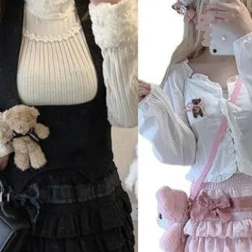 Girlish velvet puffy cake high waist skirt in polyester available in black pink and almond rice sizes S M L