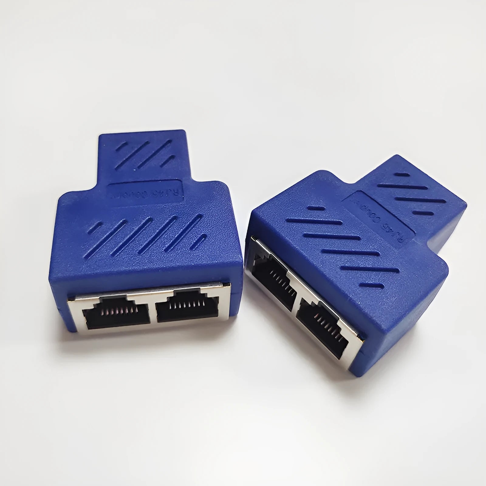 RJ45 three-way network cable splitter adapter in multiple colours
