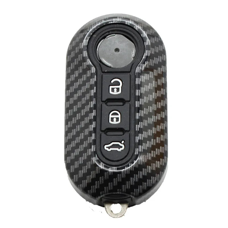 Black ABS replacement key case shell for Fiat 500 Boyue Ottimo Viaggio car remote.
