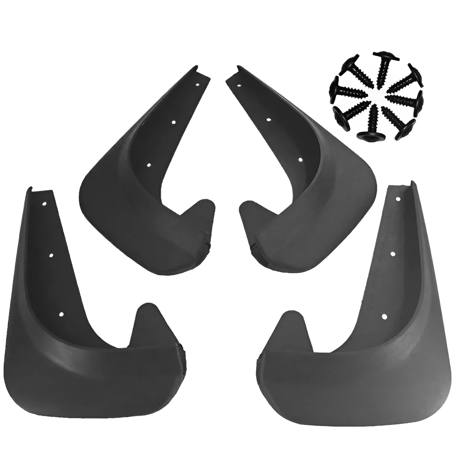 Black plastic universal car mudguard splash board measuring 25x22x7cm