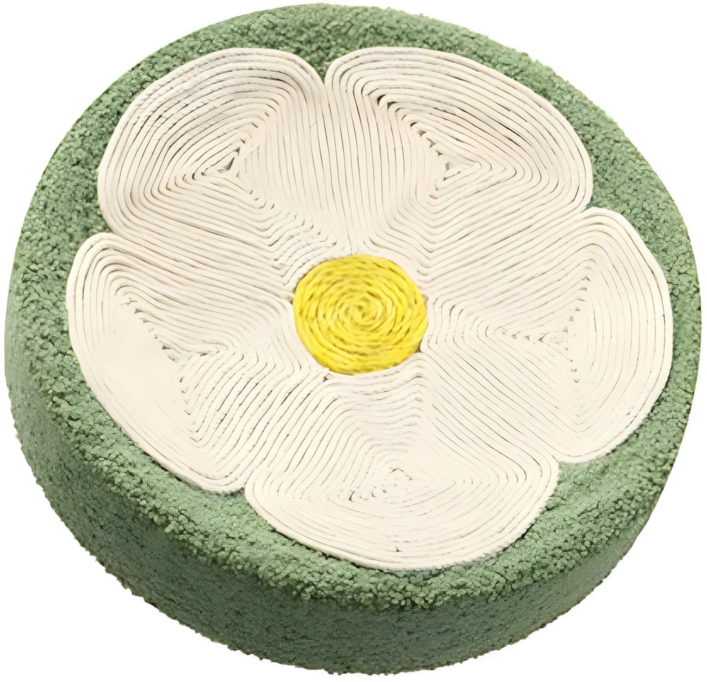 Green round sisal cat scratcher bowl lounge bed for scratching and sleeping