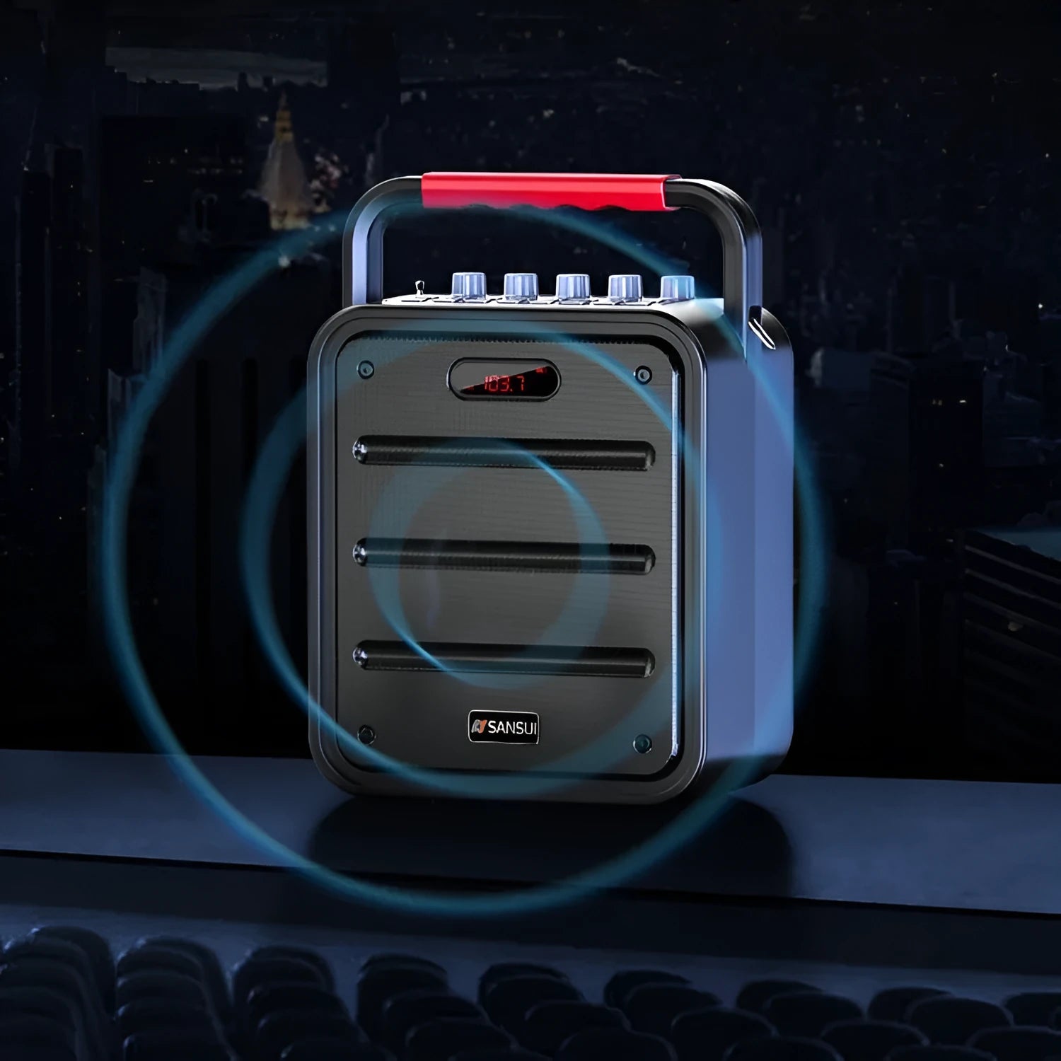 Square Audio portable subwoofer 40W with lithium battery and control panel, available in 4-inch or 6.5-inch speaker size