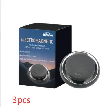 Compact black portable car deicing instrument for melting ice and snow on windscreens.