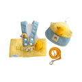 Three-piece pet set with cute hat, wire rope pulling rope, and harness with leash in various sizes