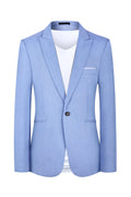 Men's Western style casual suit jacket in light blue or pink for spring and summer wear