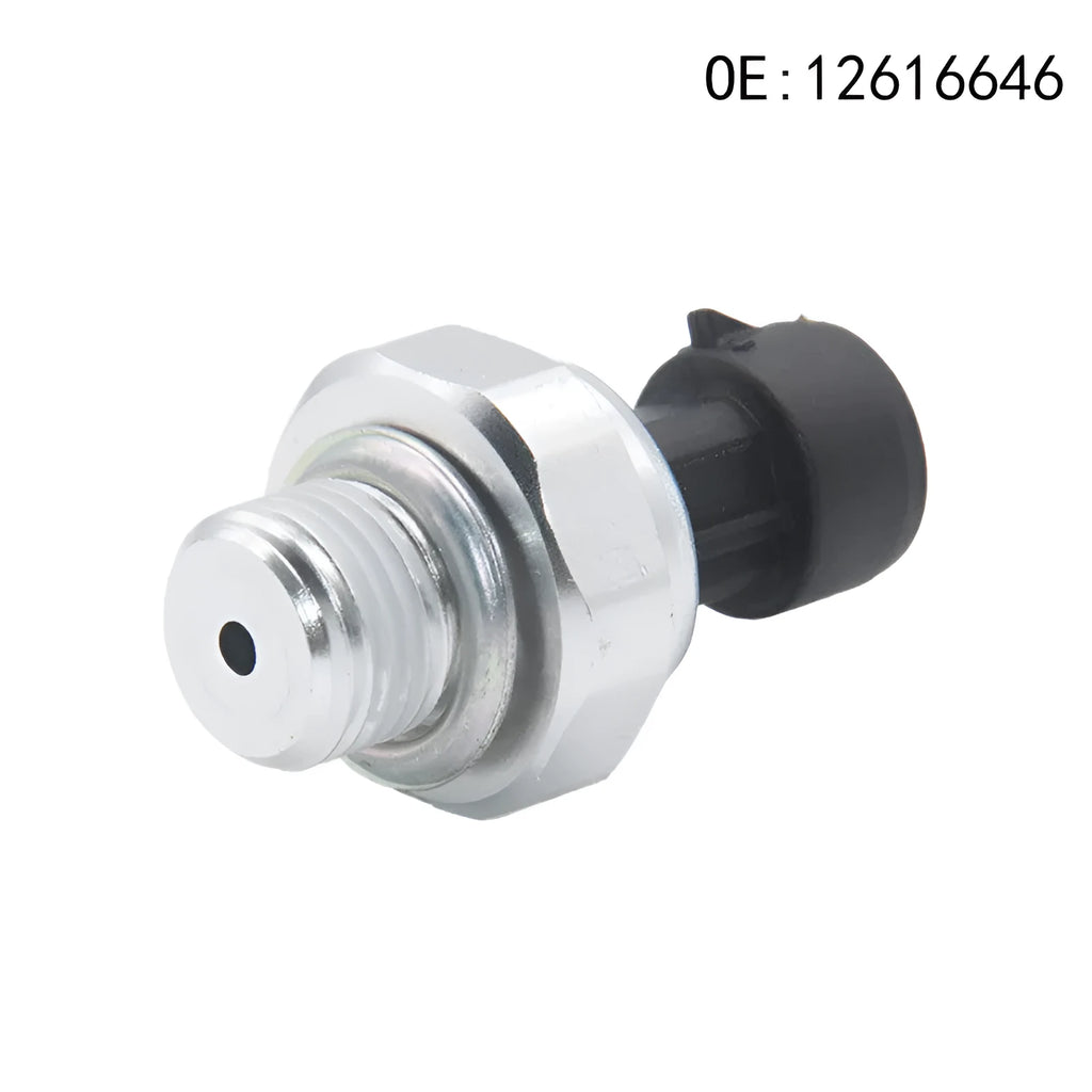 GM fuel pressure sensor with silver metal housing and part numbers 12616646 12677836 D1846A