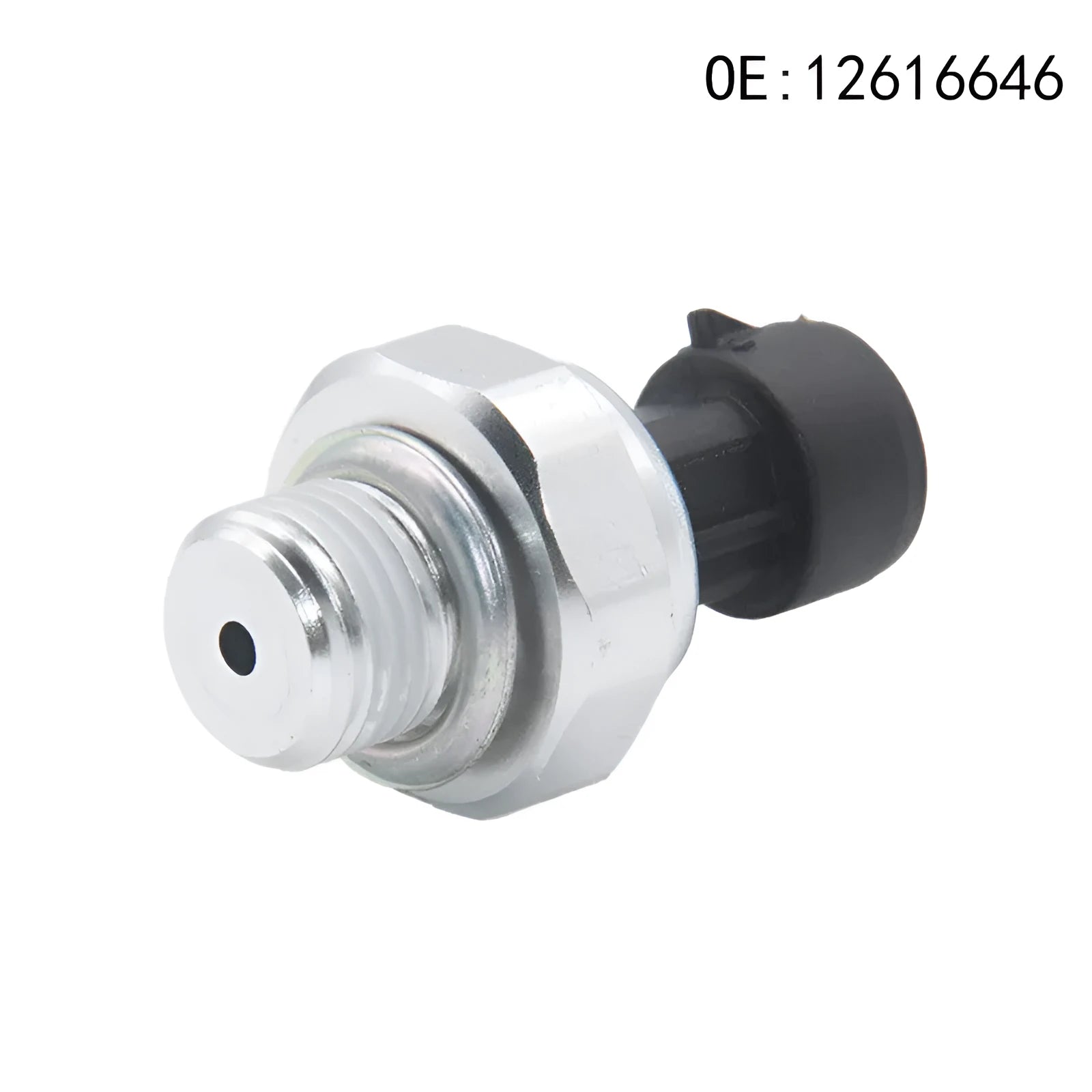 GM fuel pressure sensor with silver metal housing and part numbers 12616646 12677836 D1846A