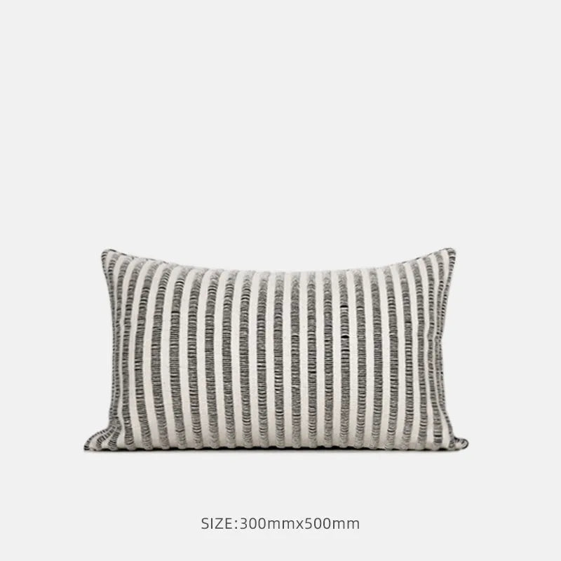 Black and white geometric towel embroidery square pillow cover 50x50cm for sofa cushion