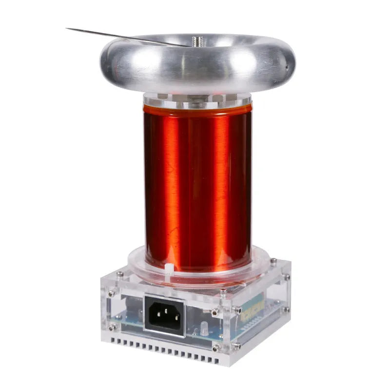 Tesla coil driver board with controller and cables for music-synchronised electrical arc displays