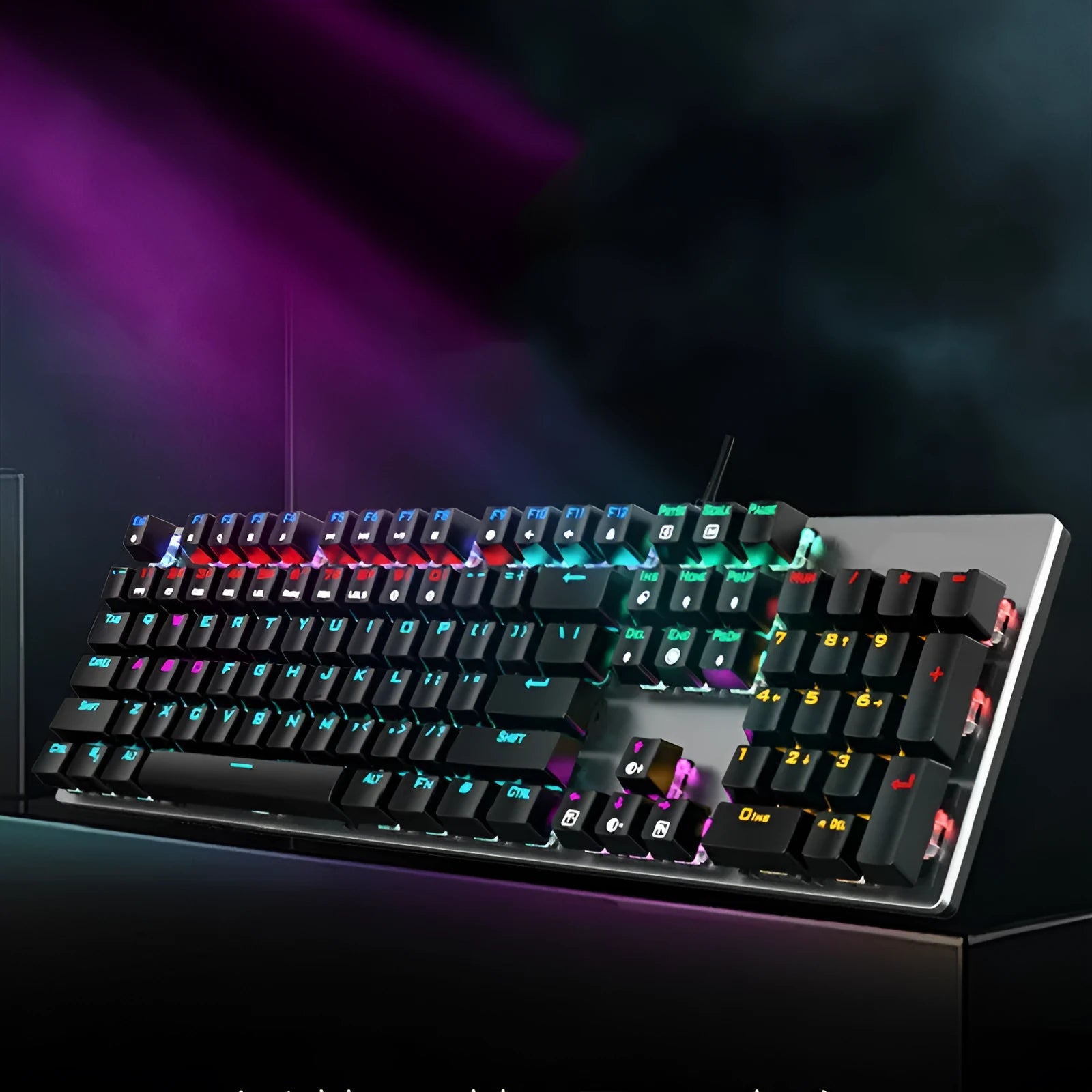 GK410 mechanical keyboard with metal construction and green axis switches