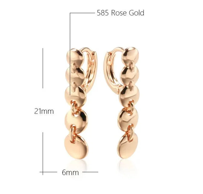 Retro gold colour woven copper circle earrings with 4cm diameter