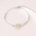 Women's Hetian Jade bracelet with safety buckle closure in antique style 925 silver