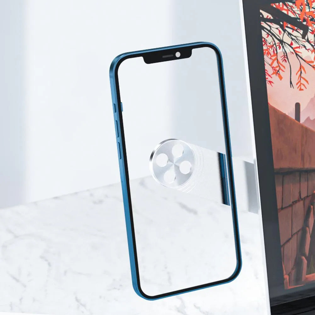 Black aluminium laptop phone holder with magnetic mount attached to monitor