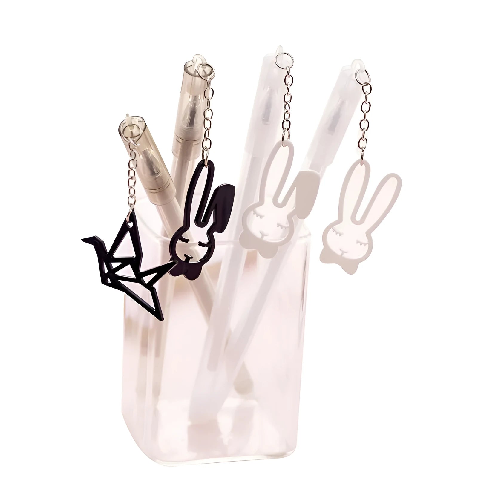 Paper crane rabbit pendant gel pen with 0.38mm tip and plastic shell