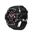 T6 tactical smart watch with 1.3 inch screen in black or green colour showing alloy construction and wristband