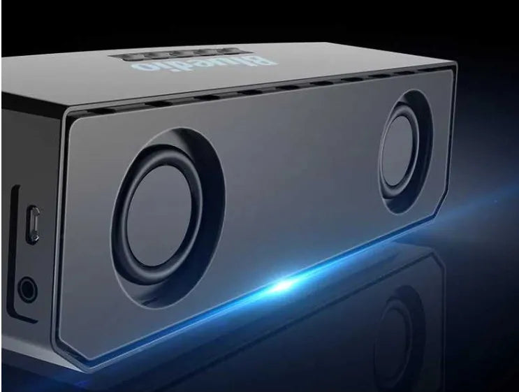 BS-6 black cloud smart speaker showing compact dimensions and speaker grille
