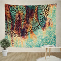 Bohemian mandala tapestry with colourful floral print on 100% polyester fabric, 150x230cm