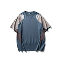 Men's cotton blend sports T-shirt with raglan sleeves in loose fit, shown in Galaxy Blue colour