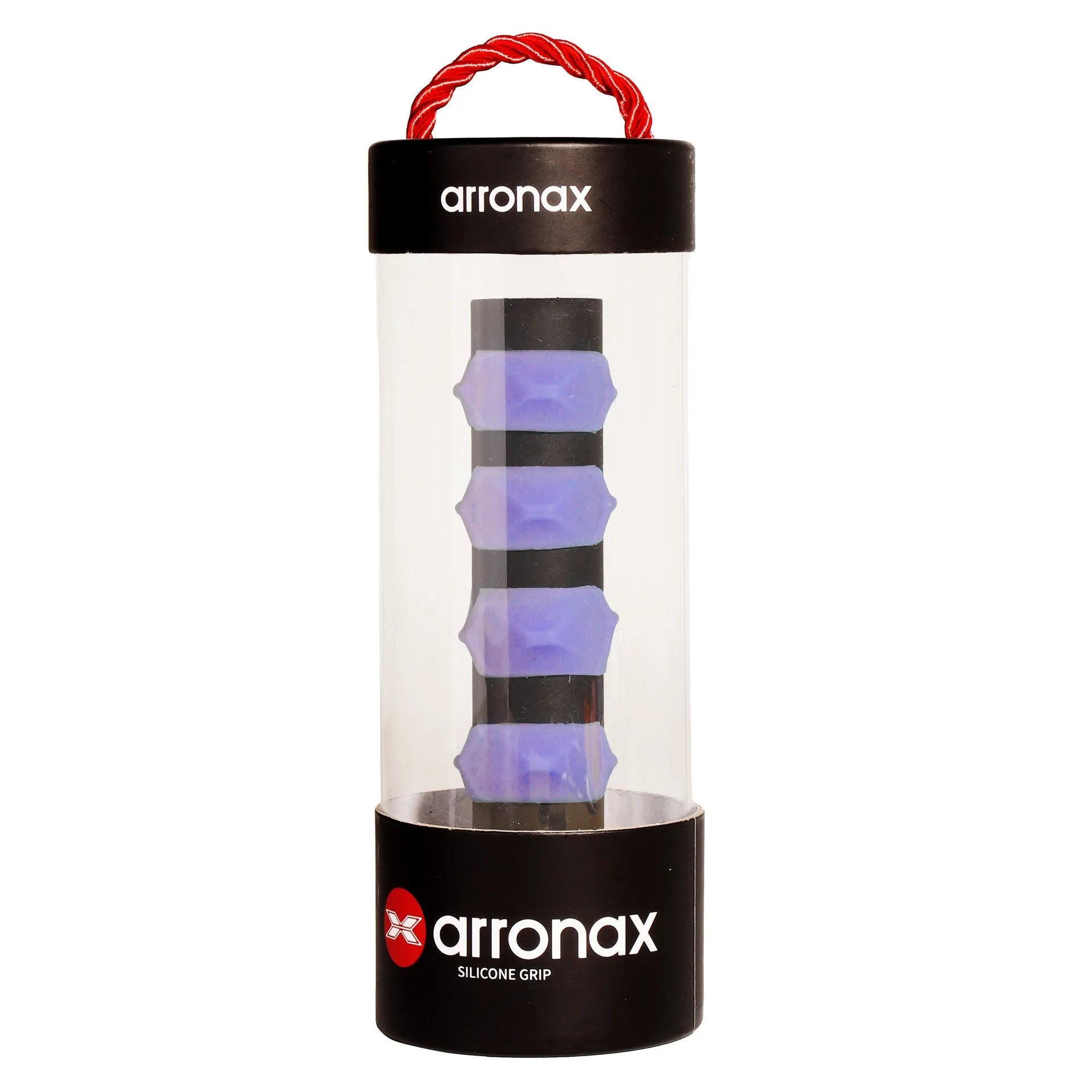 Peak silicone racquet hand grip buckle in multiple colours, shown with dimensions 17.6 cm by 6.4 cm.