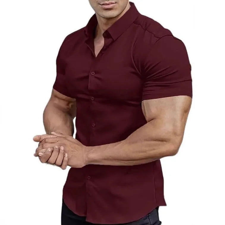 Men's short sleeve printed shirt with cardigan style in multiple colours and sizes
