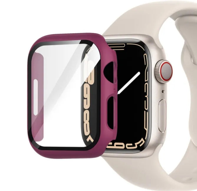 PC tempered film transparent protective case for Apple Watch in multiple colour options