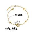 Women's stainless steel and resin bracelet with double-layer loving heart design in ins style