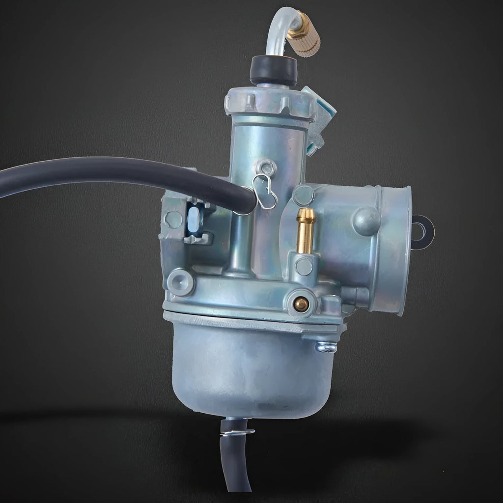 Motorcycle carburetor assembly with flat suction plunger design in Ba Jia and PE26 specifications